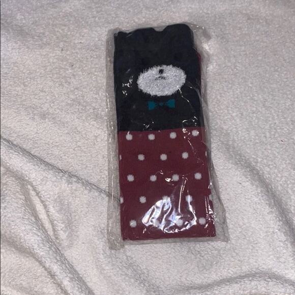 Maroon and Black Little Critter Socks | Sz OS, NWOT - Picture 2 of 4